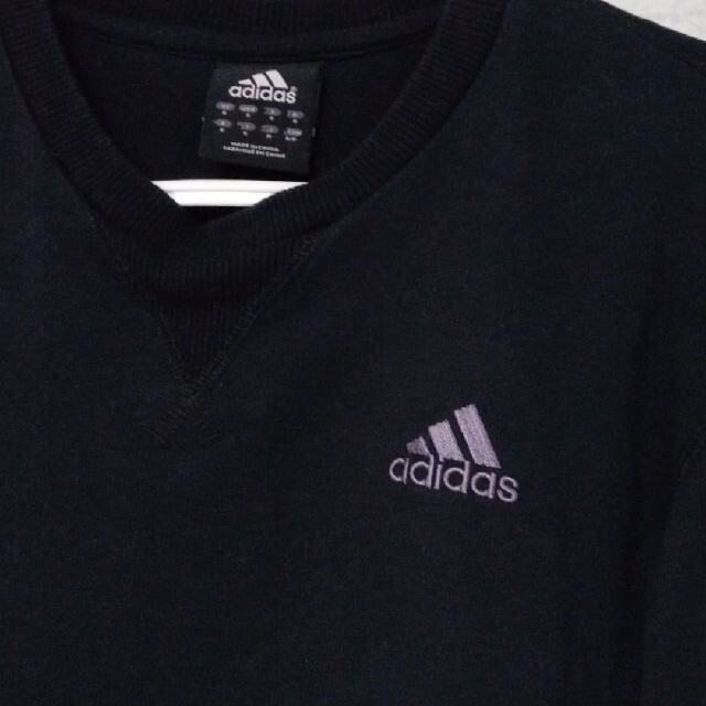adidas(アディダス)のadidas（アディダス）ロゴ 刺繍　長袖 Tシャツ カットソー 黒 メンズのトップス(Tシャツ/カットソー(七分/長袖))の商品写真