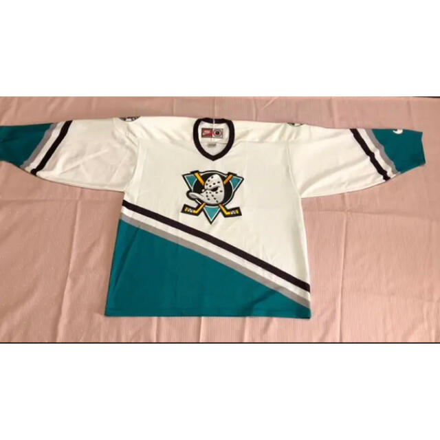 90s USA製 ナイキ NHL アナハイム ダックス ホッケーシャツ S-