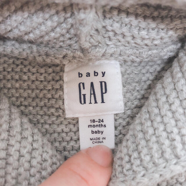 babyGAP(ベビーギャップ)のbaby GAP くま耳カーディガン キッズ/ベビー/マタニティのキッズ服女の子用(90cm~)(カーディガン)の商品写真