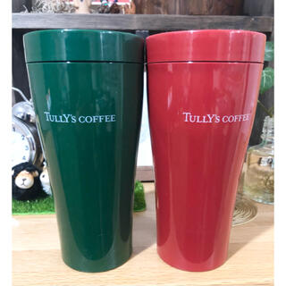 タリーズコーヒー(TULLY'S COFFEE)のTULLY'S COFFEE レンジOK タンブラー　赤と緑の2個セット　(タンブラー)