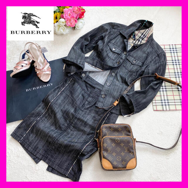 BURBERRY(バーバリー)の【美品】バーバリー ロンドン ☆デニムジャケット・スカート セット レディースのジャケット/アウター(Gジャン/デニムジャケット)の商品写真