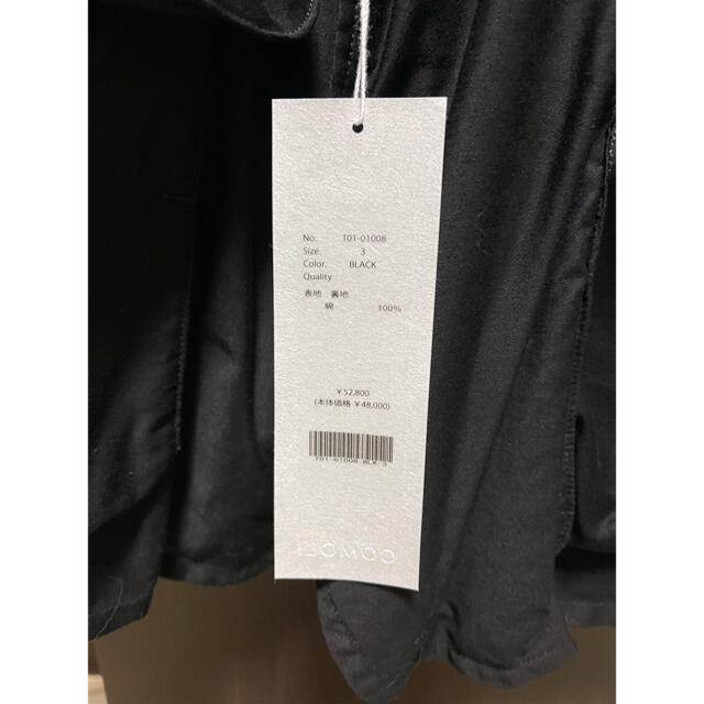 COMOLI(コモリ)のCOMOLI コットンサテン ハンティングジャケット ブラック 3 メンズのジャケット/アウター(テーラードジャケット)の商品写真