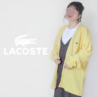 ラコステ(LACOSTE)の【８０s・ＵＳＡ製】Lacoste　ゆるふわ♡　黄色　ニット　ロングカーディガン(カーディガン)