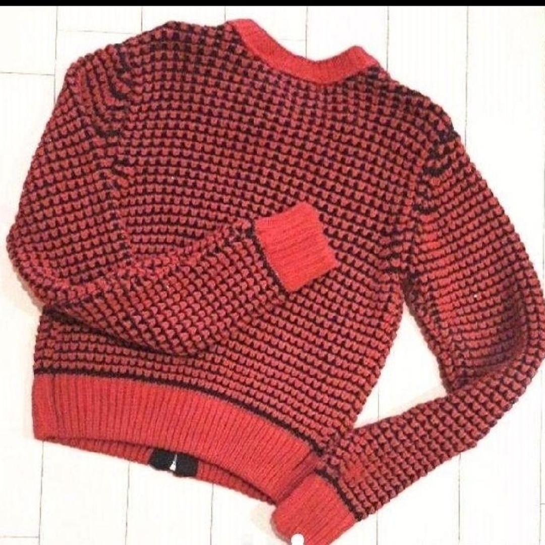 KAWI JAMELE(カウイジャミール)のカウイジャミール　 ニットジャケット　赤　羽織　カーディガン レディースのトップス(ニット/セーター)の商品写真