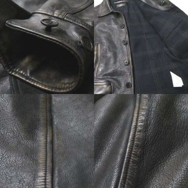 RRL(ダブルアールエル)のRRL Leather Car Coat レザーカーコート ジャケット メンズ メンズのジャケット/アウター(レザージャケット)の商品写真