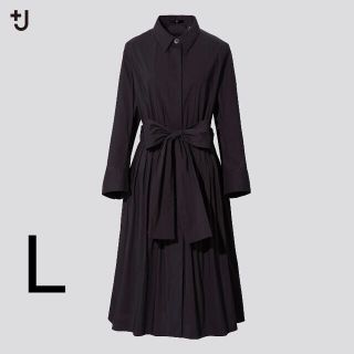 ユニクロ(UNIQLO)のユニクロ タックシャツワンピ（長袖）+J(ひざ丈ワンピース)