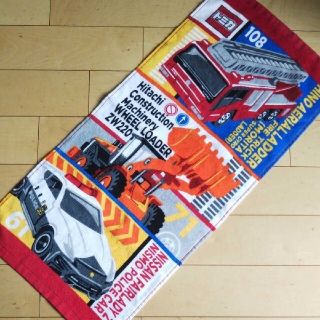 タカラトミー(Takara Tomy)のトミカ フェイスタオル 消防車 ブルドーザー パトカー(タオル/バス用品)