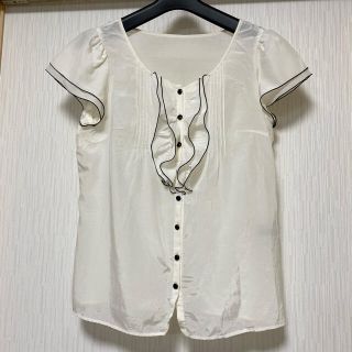 ジャスグリッティー(JUSGLITTY)のJUSGLITTY  バイカラーティアードフリルブラウス　半袖(シャツ/ブラウス(半袖/袖なし))