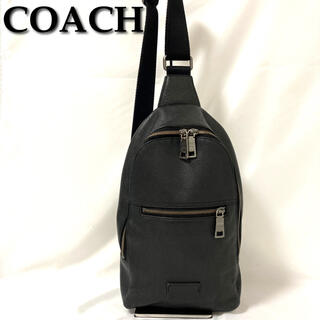 コーチ(COACH)のコーチ ボディバッグ ショルダーバッグ メンズ レザー 黒 ブラック(ボディーバッグ)