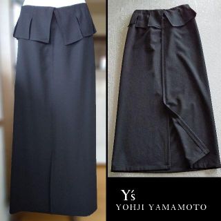 ヨウジヤマモト(Yohji Yamamoto)のYohji Yamamoto Y's 　ウエスト♪　ウールギャバ　ロングスカート(ロングスカート)