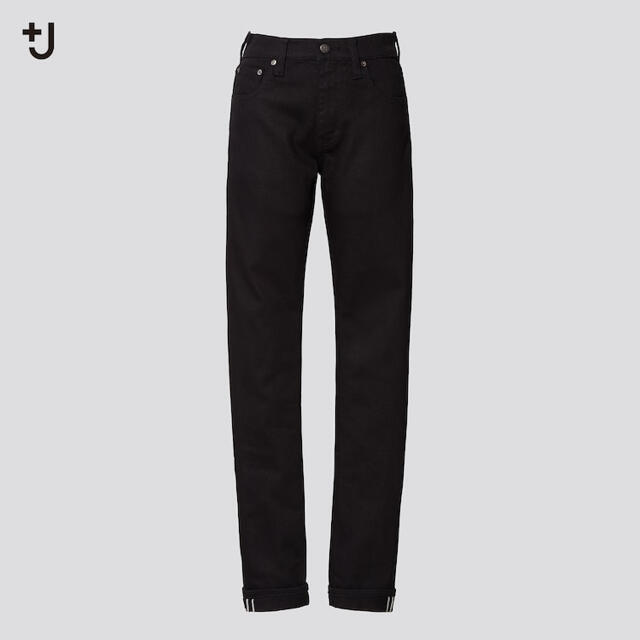 UNIQLO(ユニクロ)のセルビッジストレートジーンズ　ブラック　サイズ26 レディースのパンツ(デニム/ジーンズ)の商品写真