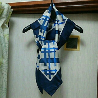 アンタイトル(UNTITLED)のスカーフ 大判 シルク 絹 日本製 アンタイトル UNTITLED チェック(バンダナ/スカーフ)