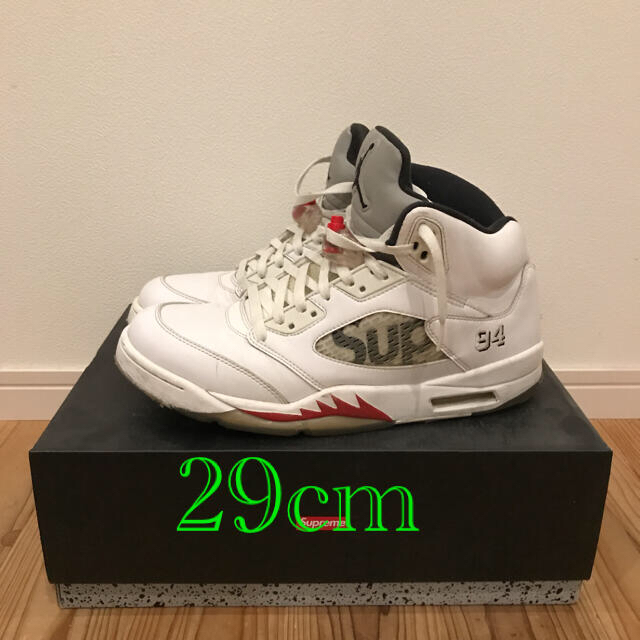 supreme jordan 5  WHITE 29cm