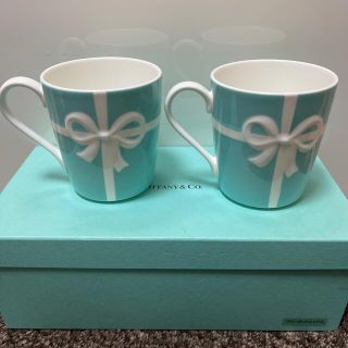 ティファニー(Tiffany & Co.)のティファニー　リボンマグカップ　セット(グラス/カップ)