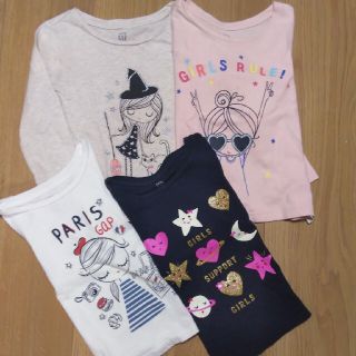 ギャップキッズ(GAP Kids)のGap女の子100cmロングTシャツ4枚まとめて(Tシャツ/カットソー)