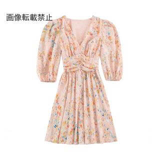 ザラ(ZARA)の🌼春新作💐3863◆花柄 ワンピース(ミニワンピース)