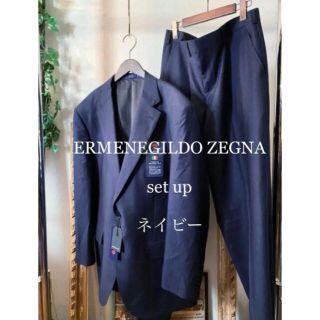 エルメネジルドゼニア(Ermenegildo Zegna)の【美品】ERMENEGILDO ZEGNA セットアップ　ネイビー(セットアップ)