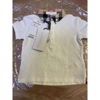 バーバリー(BURBERRY)の値下 新品 バーバリー ポロシャツ 白 ノバチェック フォーマル 80(シャツ/カットソー)