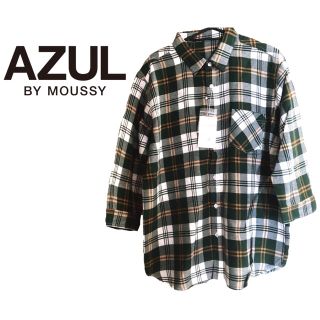 アズールバイマウジー(AZUL by moussy)のAZUL by moussy グリーンチェックシャツ Lサイズ(シャツ)