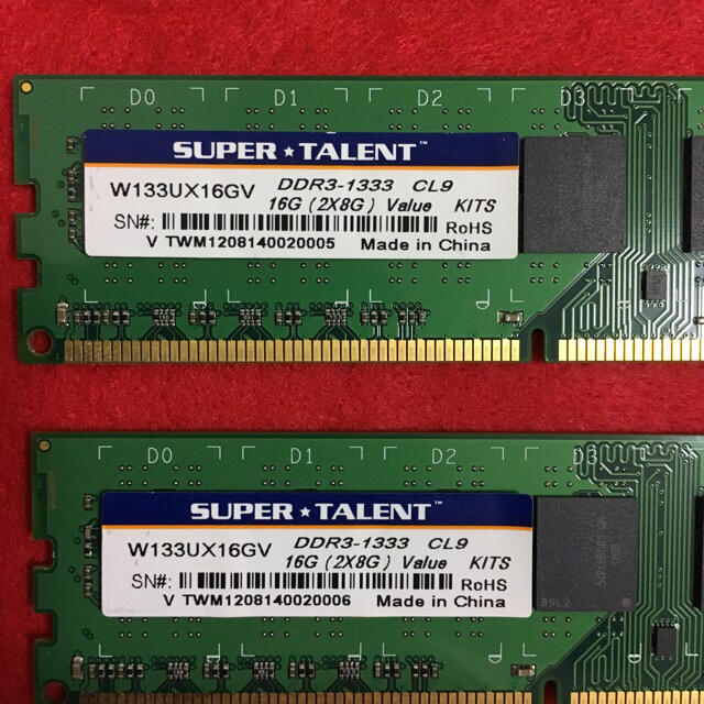 送料無料 パソコンメモリ 16GB DDR3-1333メモリ 1