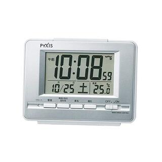 セイコー(SEIKO)のセイコー 電波目覚まし時計 シルバー 新品 送料無料 電池2本付(置時計)