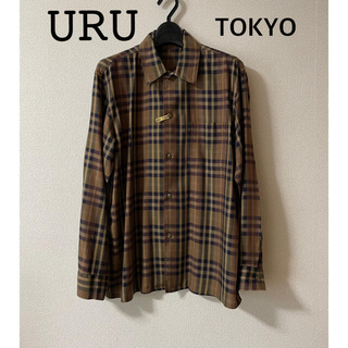 URU TOKYO ウル◆レギュラーカラーチェックシャツ　【クリーニング済み】(シャツ)