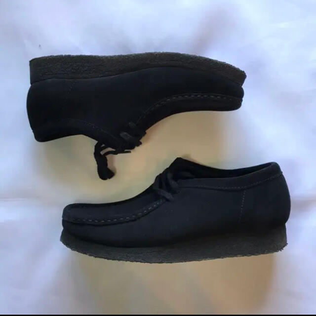 美品 25.5cm clarks wallabee black suede