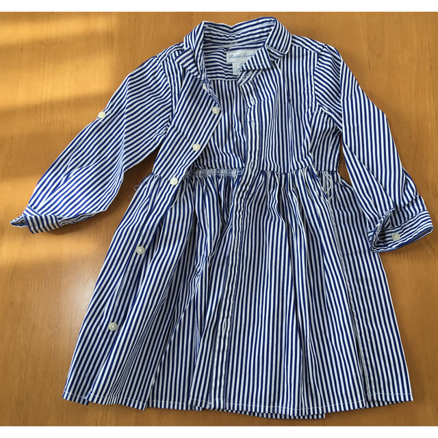 Ralph Lauren(ラルフローレン)の新品 RalphLauren シャツワンピース ストライプ キッズ/ベビー/マタニティのベビー服(~85cm)(ワンピース)の商品写真