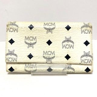 MCM(エムシーエム) 長財布 - 白×黒 合皮の通販 by ブランディア