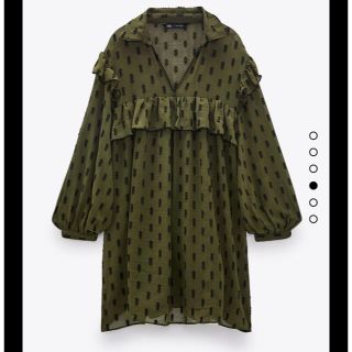 ザラ(ZARA)のZARA ドット柄メッシュワンピース(ミニワンピース)