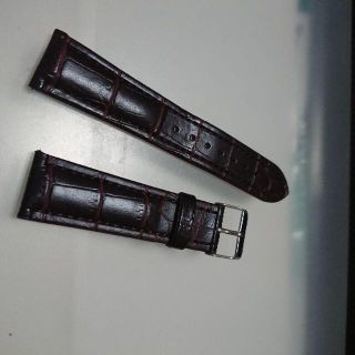 新品 腕時計 合皮 ベルト＋バネ棒2本＋バネ棒外し 20mm 濃茶(その他)