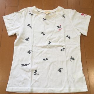 ハッシュアッシュ(HusHush)のハッシュアッシュ　hushash ワールド　猫　半袖Tシャツ　140 (Tシャツ/カットソー)