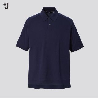 ユニクロ(UNIQLO)のUNIQLO＋J シルクコットンニットポロシャツ ネイビー XXL(ポロシャツ)