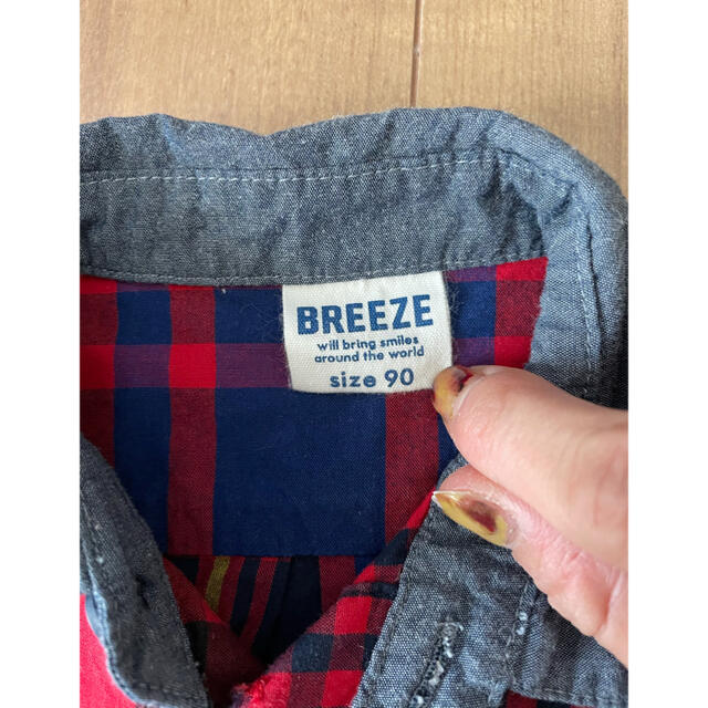 BREEZE(ブリーズ)のBREEZEブリーズf.o.kidsonlineチェックシャツワンピキッズ キッズ/ベビー/マタニティのキッズ服女の子用(90cm~)(ワンピース)の商品写真