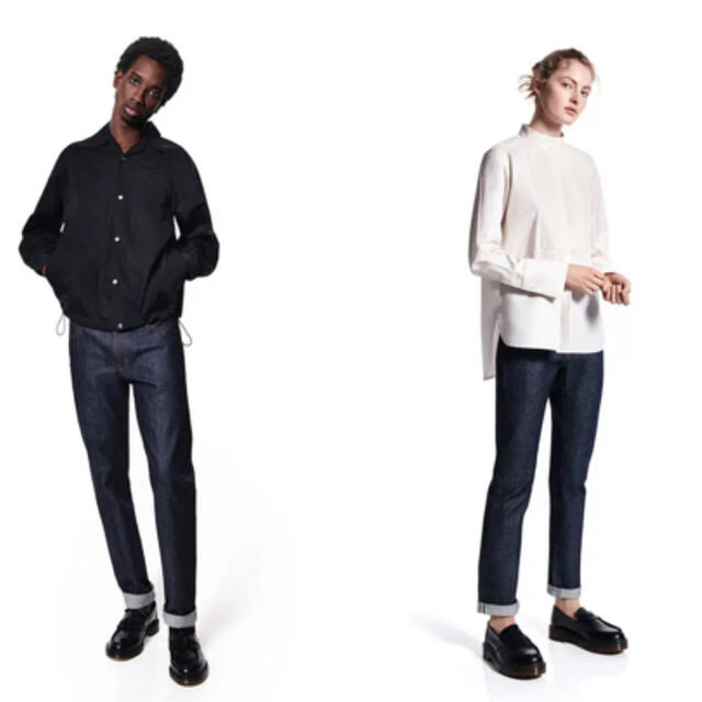 UNIQLO(ユニクロ)の+j セルビッジストレートジーンズ 24インチ ネイビー　新品未使用 レディースのパンツ(デニム/ジーンズ)の商品写真