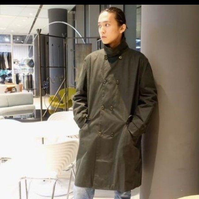 Barbour(バーブァー)の未使用 タグ付き Barbour BEAMS別注 ダブルブレストコート メンズのジャケット/アウター(トレンチコート)の商品写真