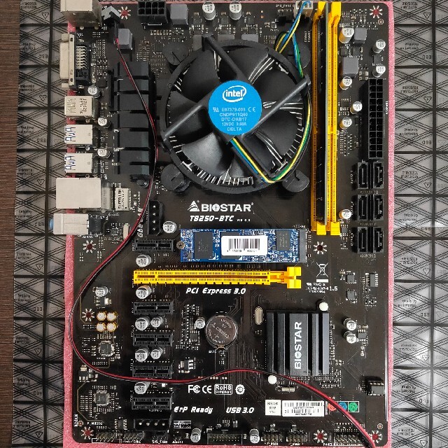 BIOSTAR TB250-BTC 4Gメモリ SSD Win10 セット６枚注意