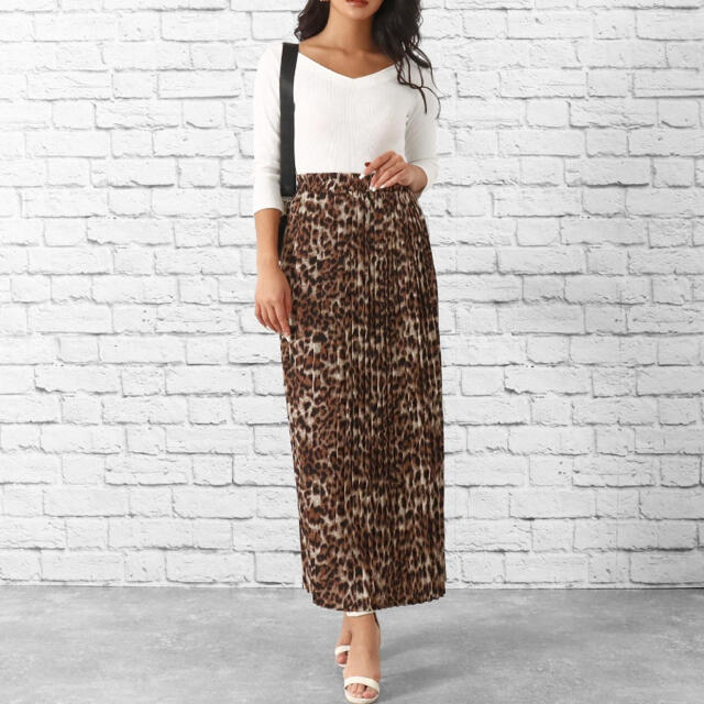 ANAP Latina(アナップラティーナ)のLATINA レオパードプリーツロングフレアスカート レディースのスカート(ロングスカート)の商品写真