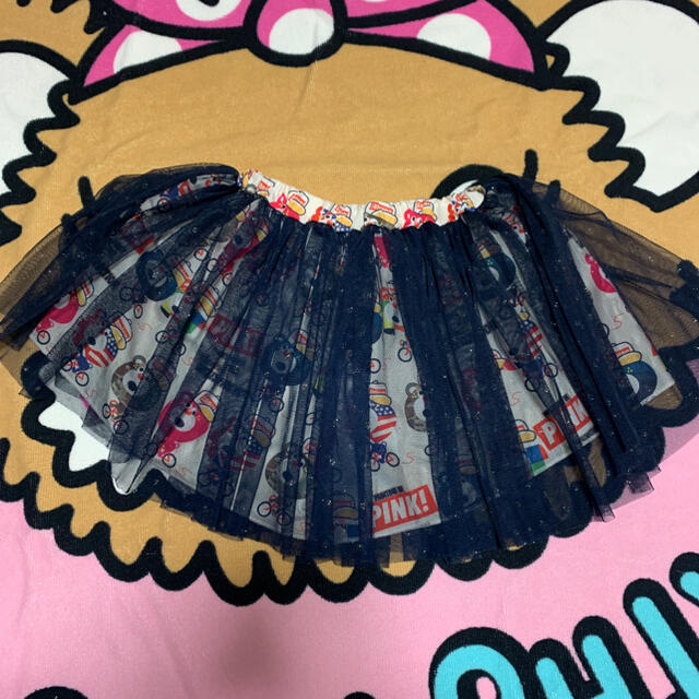 JAM(ジャム)のJAM♡チュール付きキュロットスカート キッズ/ベビー/マタニティのキッズ服女の子用(90cm~)(スカート)の商品写真