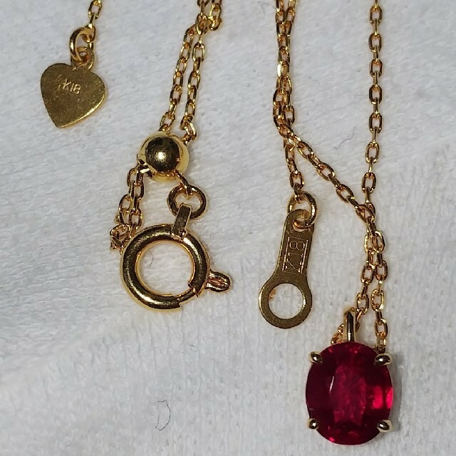 ルビー ネックレス K18 レディースのアクセサリー(ネックレス)の商品写真