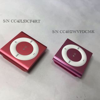 アップル(Apple)のiPod shuffle 4世代　2GB  ピンク紫-7 、サーモン-5   (ポータブルプレーヤー)