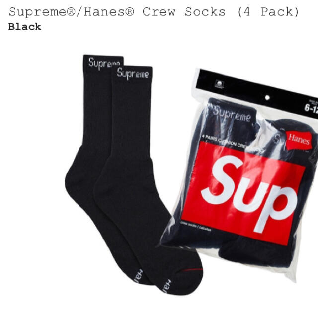 Supreme(シュプリーム)のsupreme hanes crew socks シュプリーム靴下 メンズのレッグウェア(ソックス)の商品写真