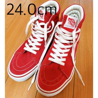 ヴァンズ(VANS)のVANS SK8-HI ハイカットスニーカー / 赤 レッド 24.0cm(スニーカー)