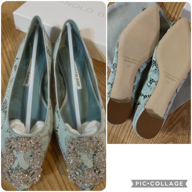 MANOLO BLAHNIK(マノロブラニク)のMANOLO BLAHNIK マノロブラニク ハンギシフラット レース 36  レディースの靴/シューズ(ハイヒール/パンプス)の商品写真