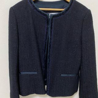 アンタイトル ツイードジャケット ノーカラージャケット(レディース)の