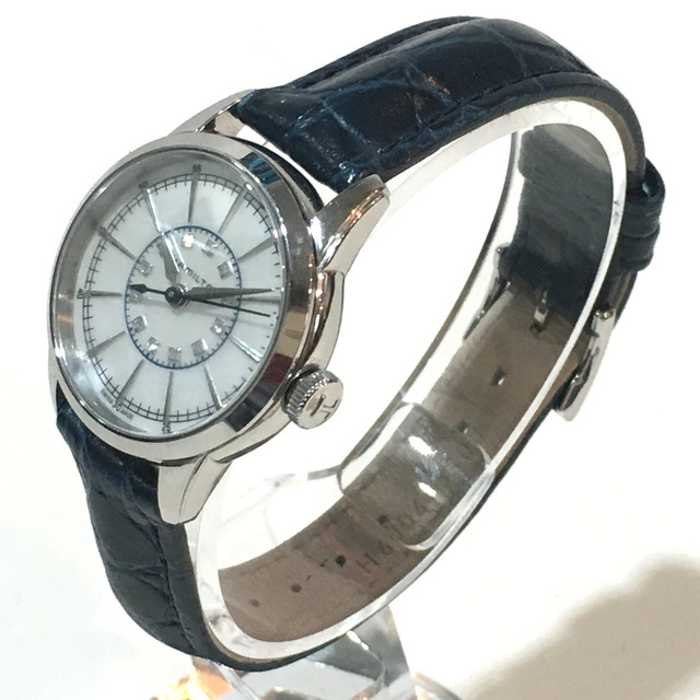 【新品電池】ハミルトン シェル文字盤 レディース腕時計 ブレスレット型 シルバー