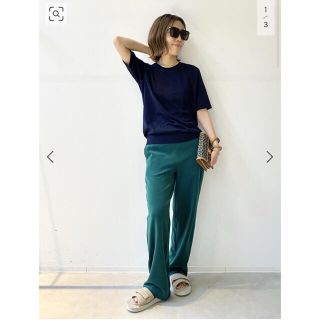 アパルトモンドゥーズィエムクラス(L'Appartement DEUXIEME CLASSE)のAMERICANAPile Relax PANTS   グリーン(カジュアルパンツ)