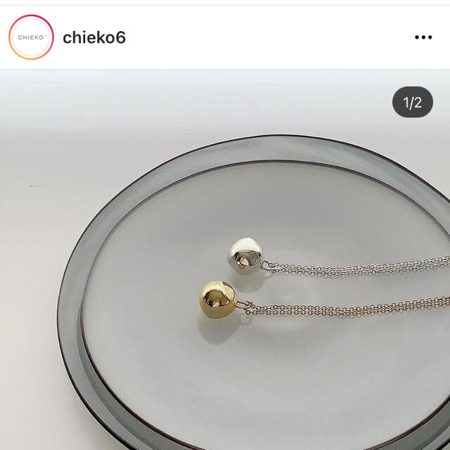 chieko + wonky ball necklace シルバー-