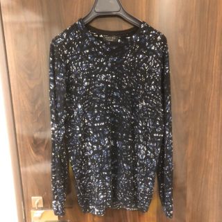 ザラ(ZARA)のZARA ナイトブルードット柄　メンズロングTシャツ　S(Tシャツ/カットソー(七分/長袖))