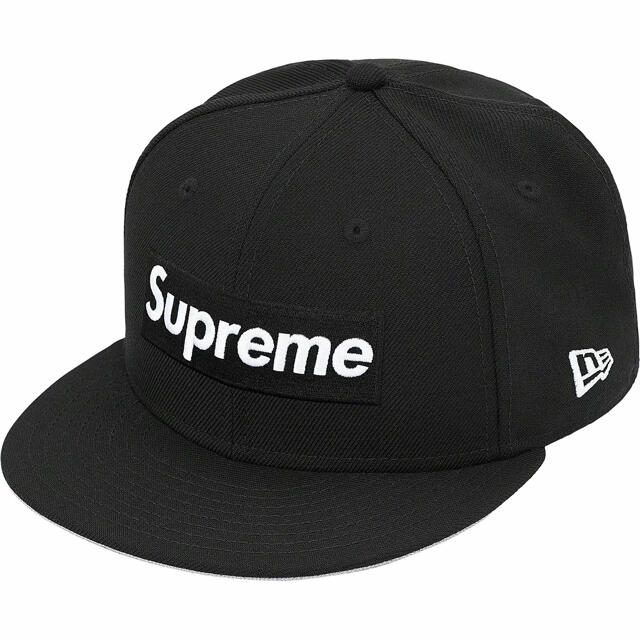 キャップsupreme world famous new era 黒 7 3/8 未使用